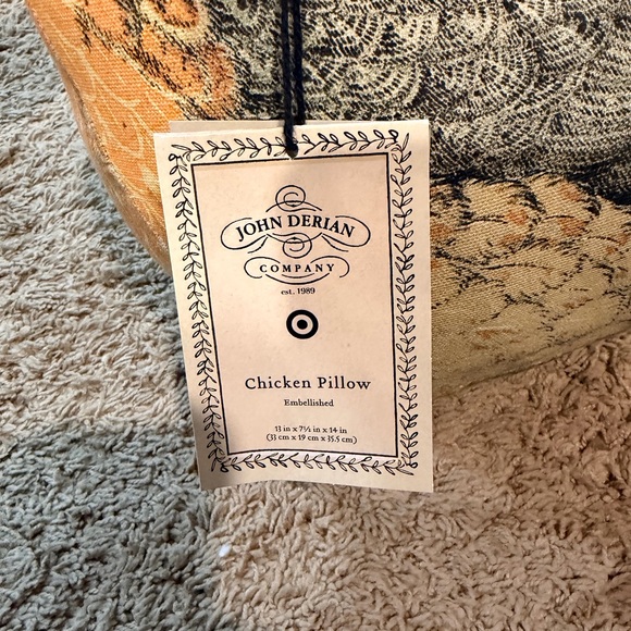 Chicken Pillow Embellished John Derian From Target 13in x 7 1/2in x 14in - Picture 4 of 4